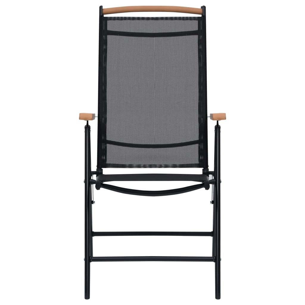 Tuinstoelen Inklapbaar Aluminium En Textileen Zwart