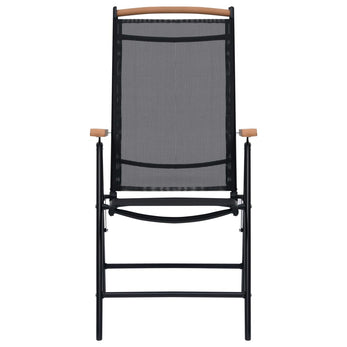 Tuinstoelen Inklapbaar Aluminium En Textileen Zwart