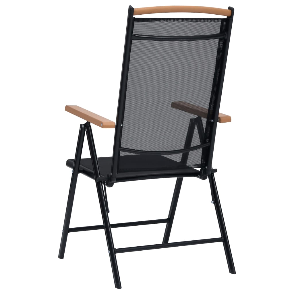 Tuinstoelen Inklapbaar Aluminium En Textileen Zwart