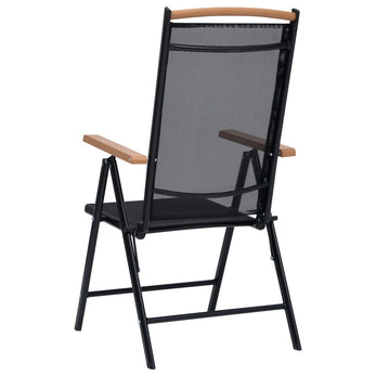 Tuinstoelen Inklapbaar Aluminium En Textileen Zwart