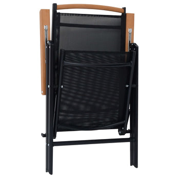 Tuinstoelen Inklapbaar Aluminium En Textileen Zwart