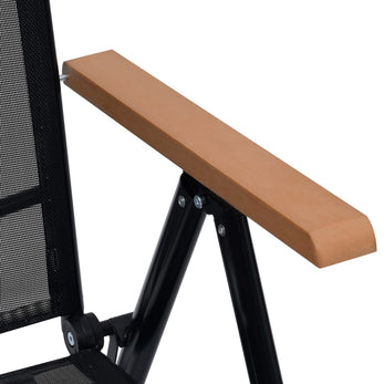 Tuinstoelen Inklapbaar Aluminium En Textileen Zwart