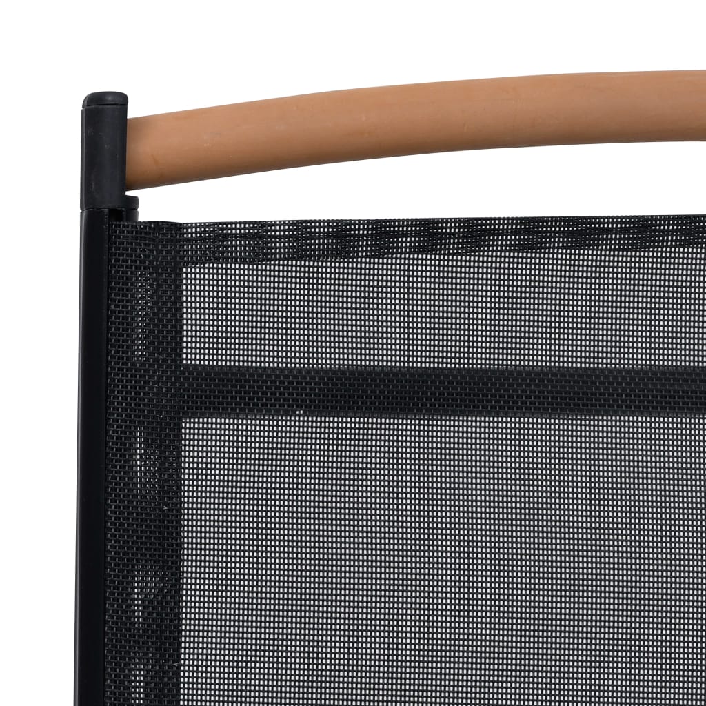 Tuinstoelen Inklapbaar Aluminium En Textileen Zwart