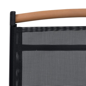 Tuinstoelen Inklapbaar Aluminium En Textileen Zwart