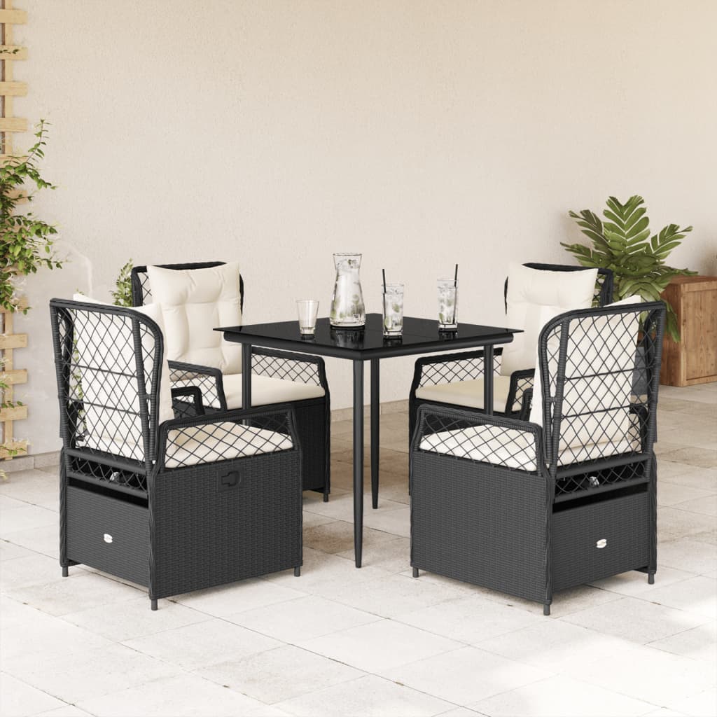 9-Delige Tuinset Met Kussens Poly Rattan