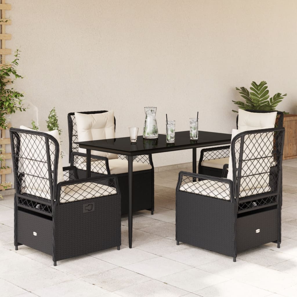 9-Delige Tuinset Met Kussens Poly Rattan