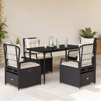 9-Delige Tuinset Met Kussens Poly Rattan