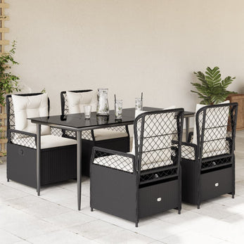9-Delige Tuinset Met Kussens Poly Rattan