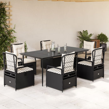 9-Delige Tuinset Met Kussens Poly Rattan