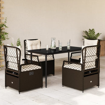 9-Delige Tuinset Met Kussens Poly Rattan