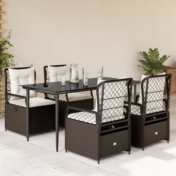 9-Delige Tuinset Met Kussens Poly Rattan