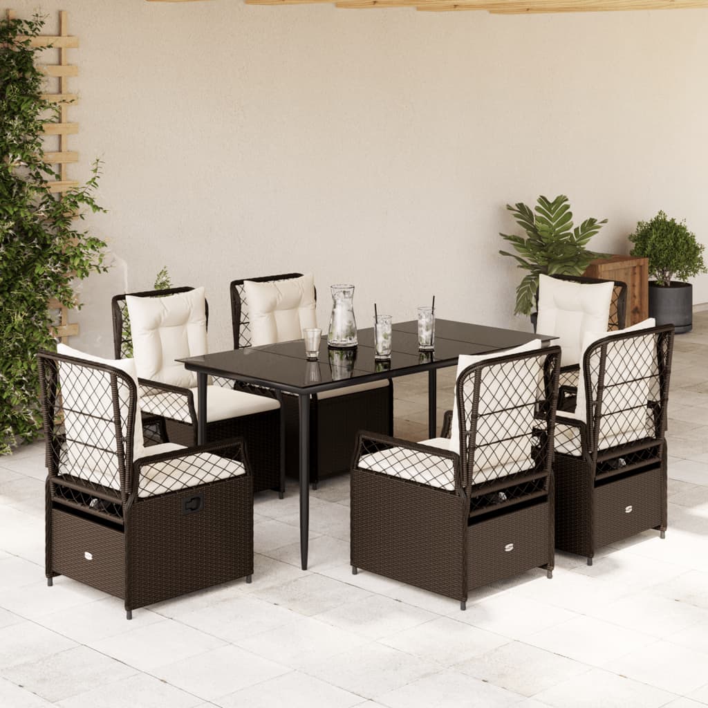 9-Delige Tuinset Met Kussens Poly Rattan