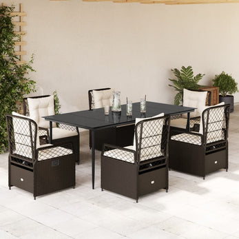 9-Delige Tuinset Met Kussens Poly Rattan