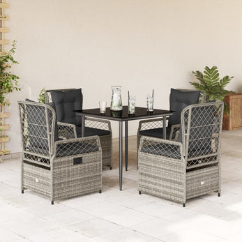 9-Delige Tuinset Met Kussens Poly Rattan
