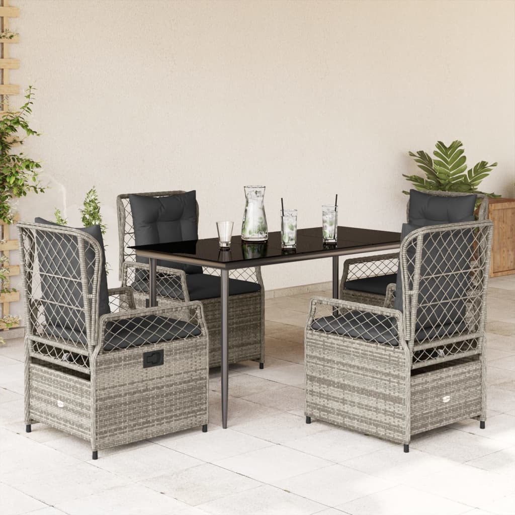 9-Delige Tuinset Met Kussens Poly Rattan