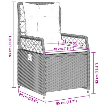 9-Delige Tuinset Met Kussens Poly Rattan