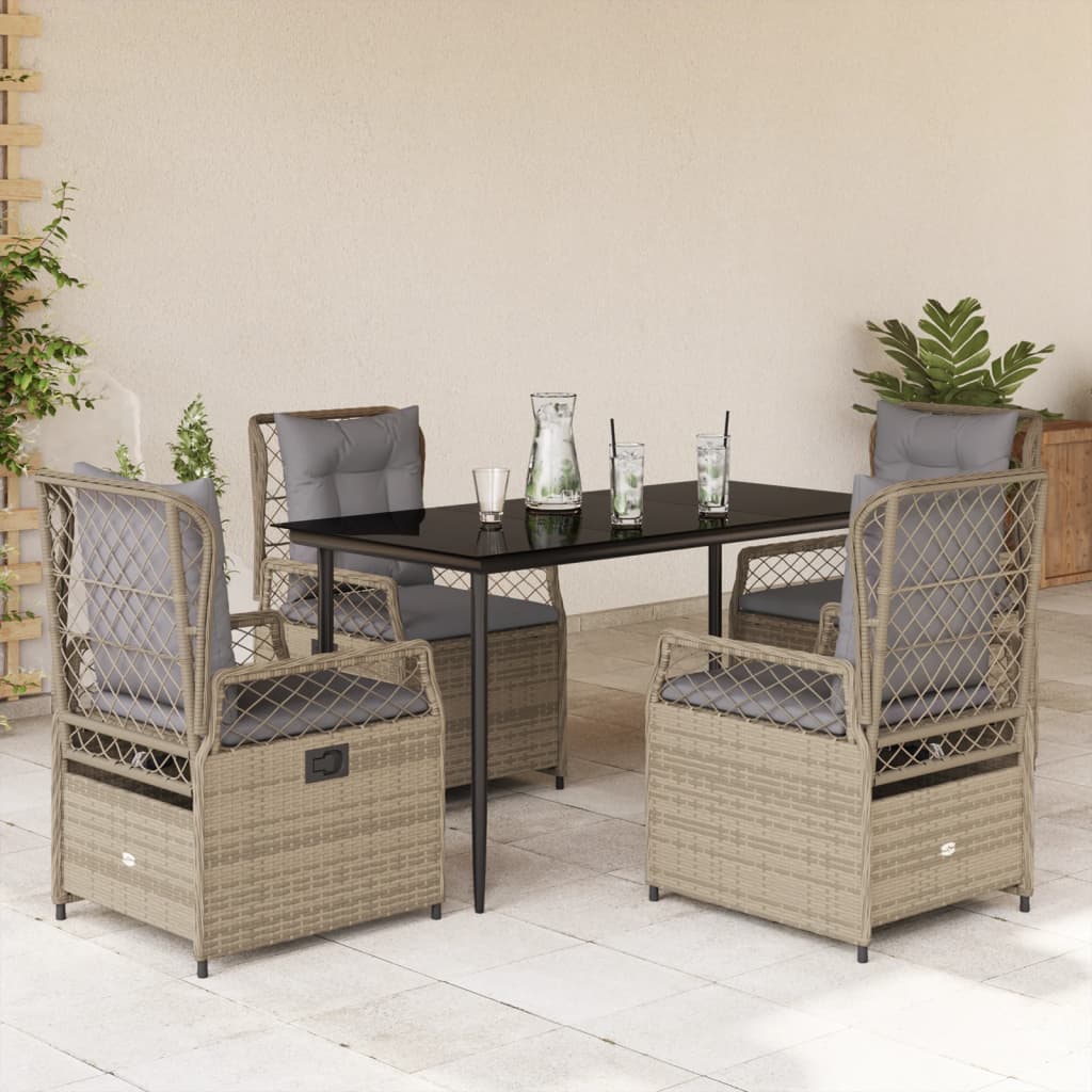 9-Delige Tuinset Met Kussens Poly Rattan