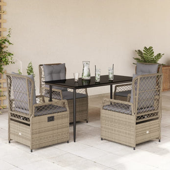 9-Delige Tuinset Met Kussens Poly Rattan