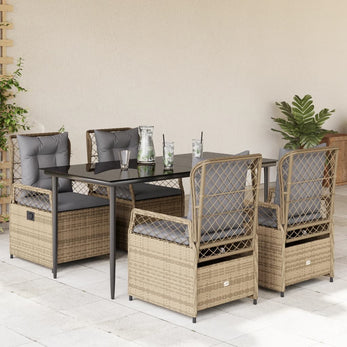9-Delige Tuinset Met Kussens Poly Rattan