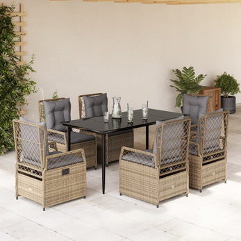 9-Delige Tuinset Met Kussens Poly Rattan