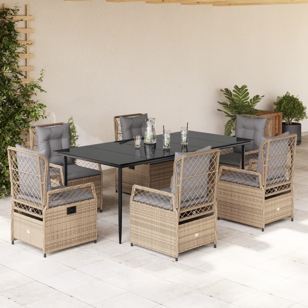 9-Delige Tuinset Met Kussens Poly Rattan