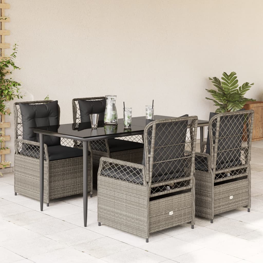 9-Delige Tuinset Met Kussens Poly Rattan